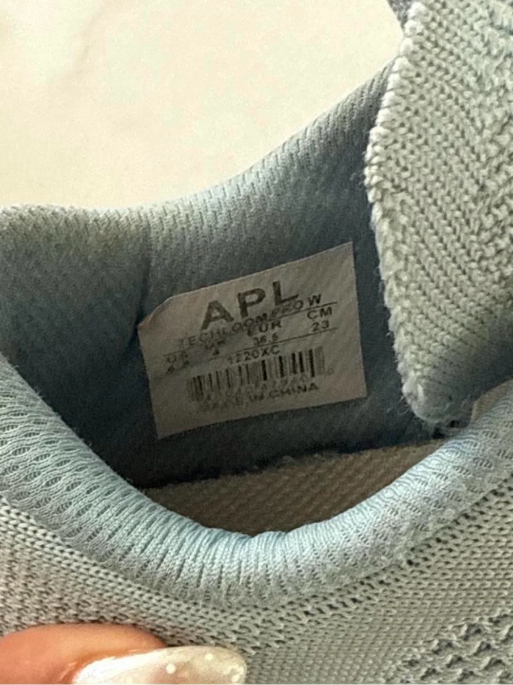 Light Blue Knit Athletic Sneakers APL